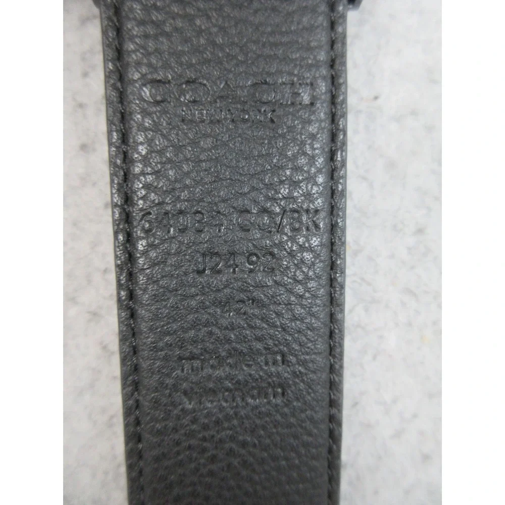 Coach Woven Leather Belt Men 42 Black White Braided Classic Western Preppy Casul